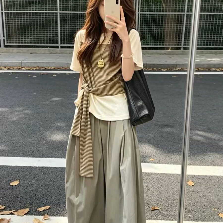 夏季辣妈外出哺乳假两件两件套