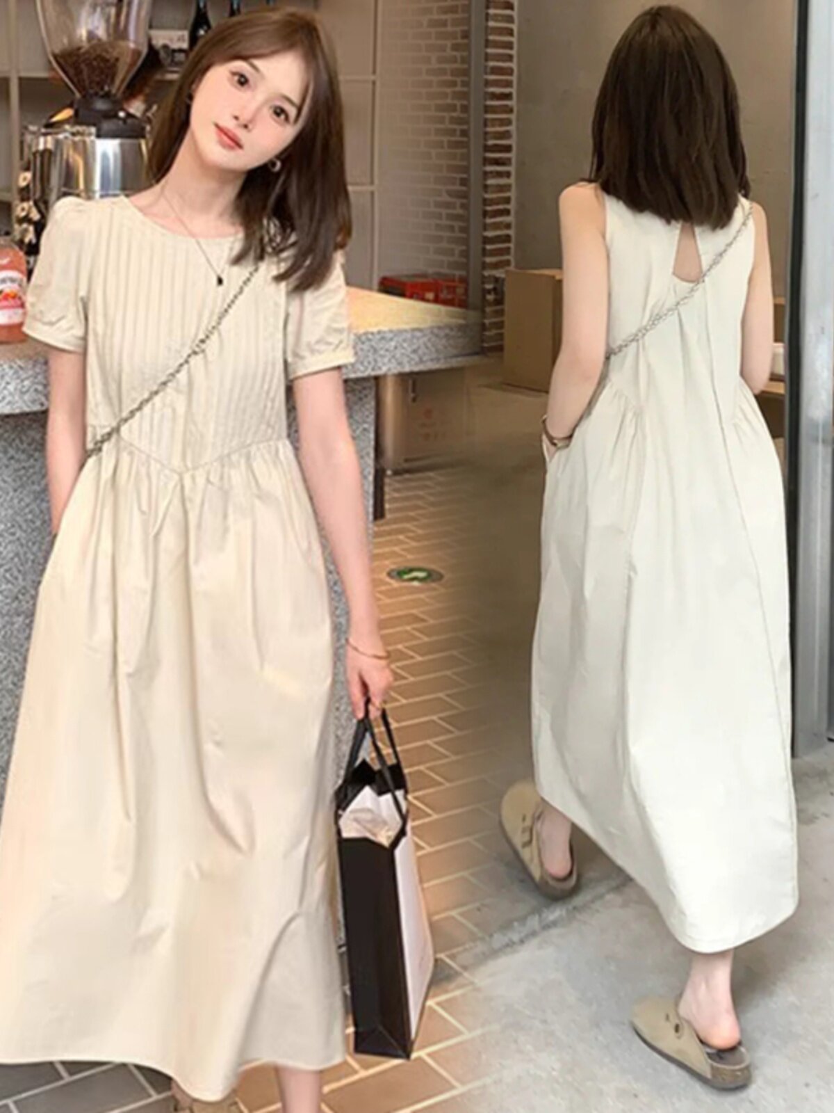 패셔너블한 루즈한 산후 수유복 심플한 디자인 하이엔드 스타일 여름 핫한 엄마 스타일 나들이 수유복