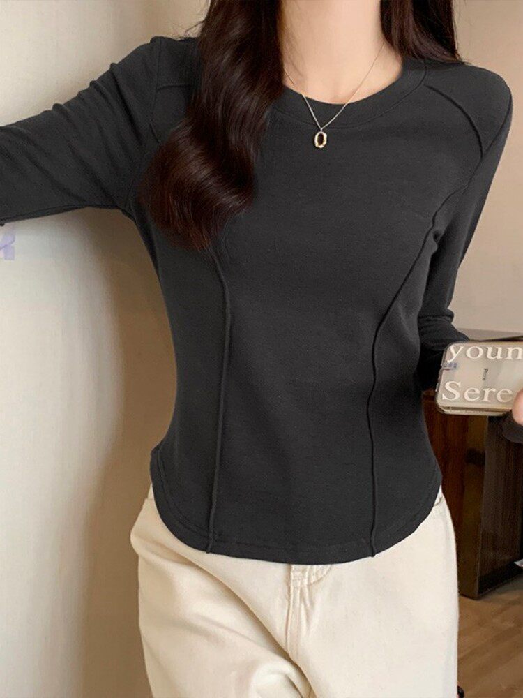 슬림핏 순면 화이트 티셔츠 핫맘스타일 아웃핏 수유하의셔츠 피쉬본 가을 겨울신상 산후수유탑