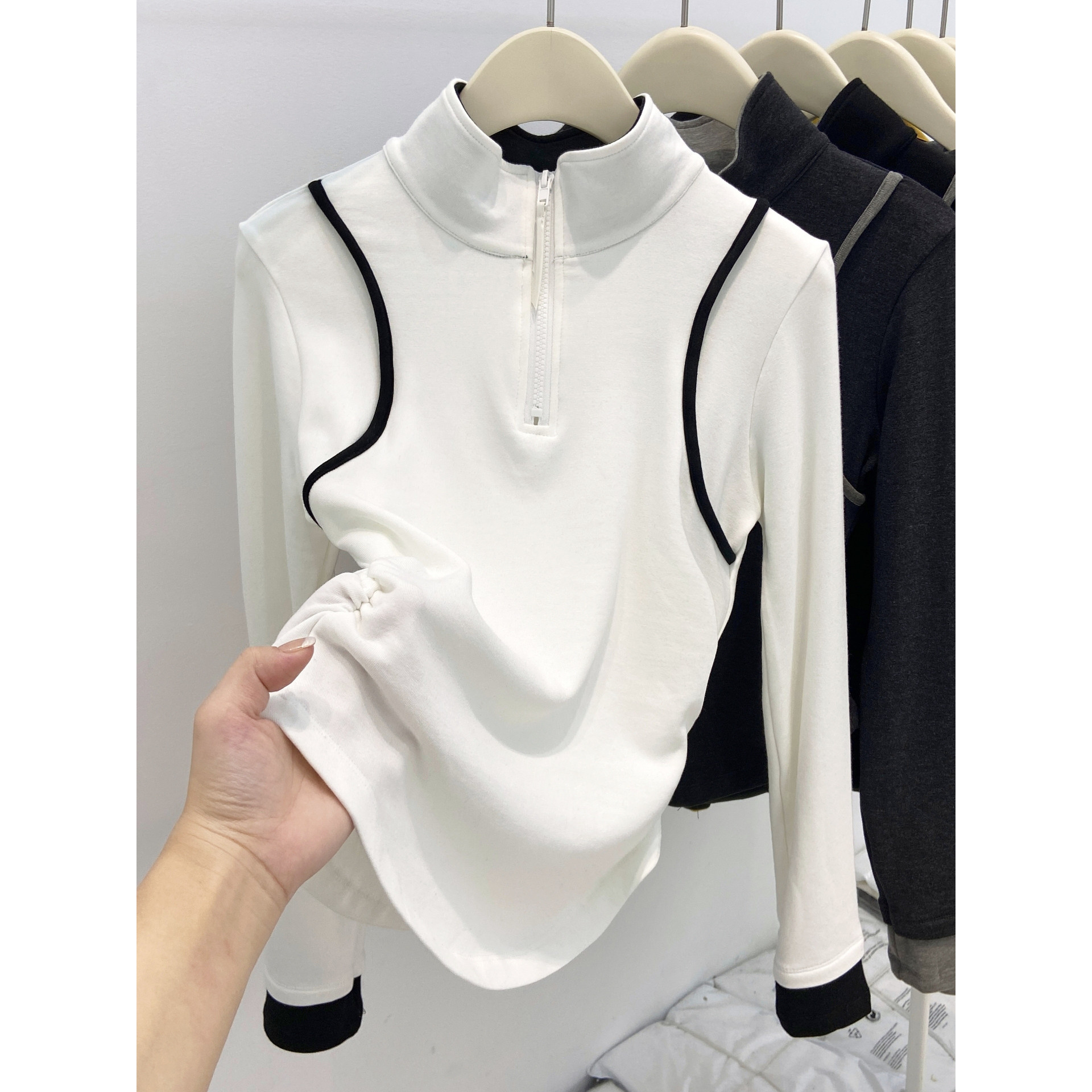 半高领磨毛薄绒辣妈外出哺乳上衣秋冬修身显瘦内搭产后喂奶打底衫,孕妇装/孕产妇用品/营养,家居服上装,淘宝优惠券,粉丝福利购,淘宝优惠卷