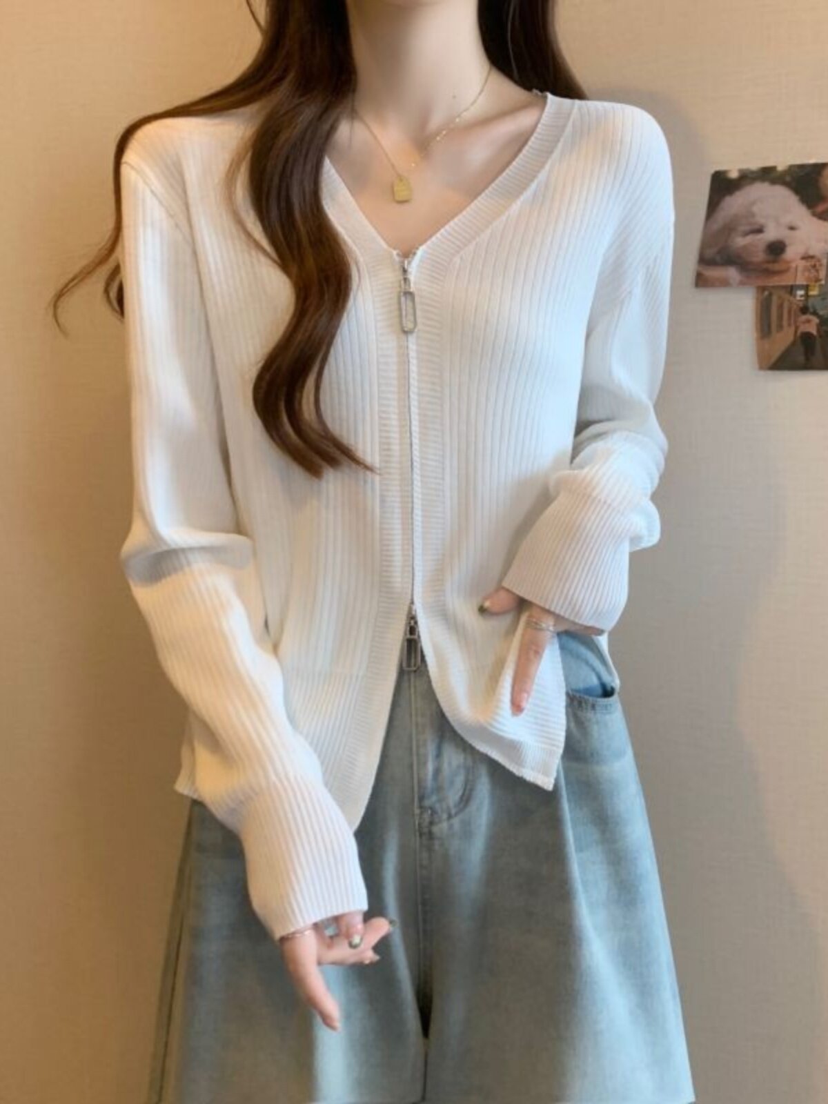 외출용 수유복 패셔너블한 배 커버 아이스 실크 슬리밍 긴팔 여름 가을 대형 오른쪽 어깨 가디건 산후 수유 상의