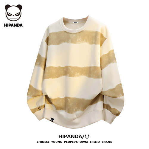 HiPanda扎染撞色条纹卫衣女春秋