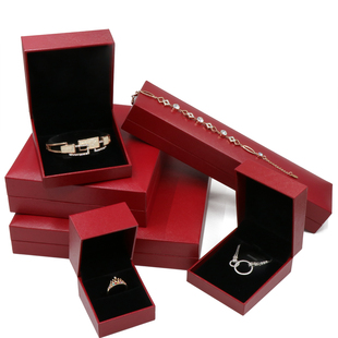 珠宝饰品包装 红色首饰盒戒指吊坠手镯盒项链盒手提袋套装 盒子定制