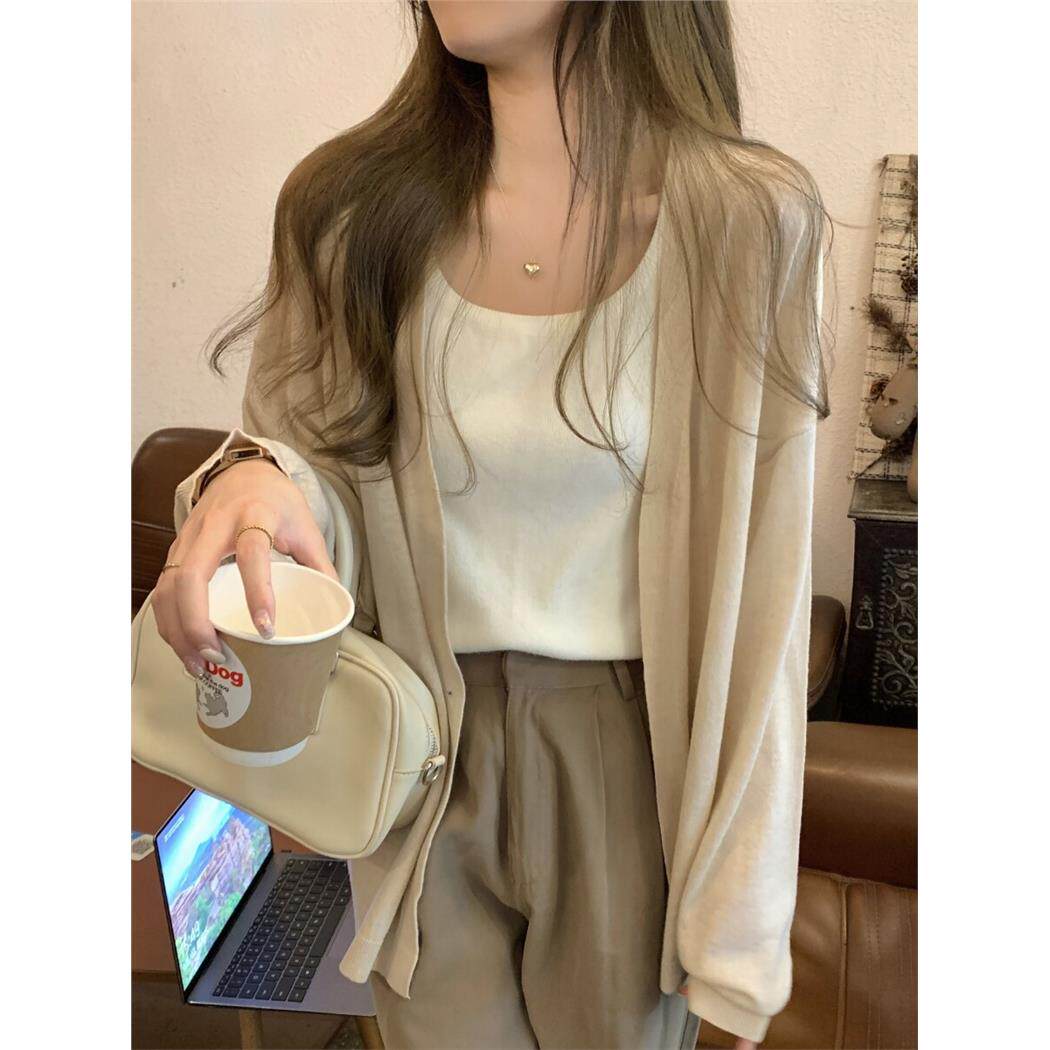 夏季薄款外套女装2025新款高级松弛感慵懒风宽松外搭针织开衫上衣