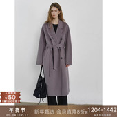 十年系列 80支澳洲羊毛双面毛呢大衣高级感加厚呢子外套中长款