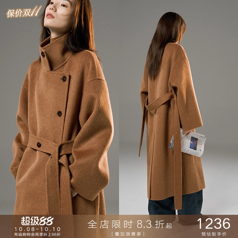 欧可芮女装驼绒立领大衣