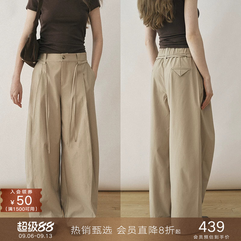 popchrio宽松纯色廓形休闲裤图片