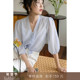 到手159元 透视领泡泡袖 微醺冰沙 法式 薄款 防晒衬衫 仙气衬衣女