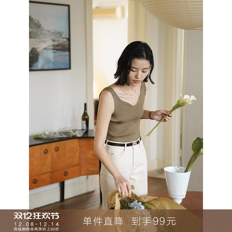 popchrio海鸥领外穿吊带背心