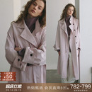 popchrio◆皱感棉慵懒风立领设计感风衣短款中长款宽松外套女秋季