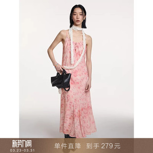 度假鱼尾裙女夏 双层碎花叠穿雪纺吊带a字连衣裙无袖 到手279元