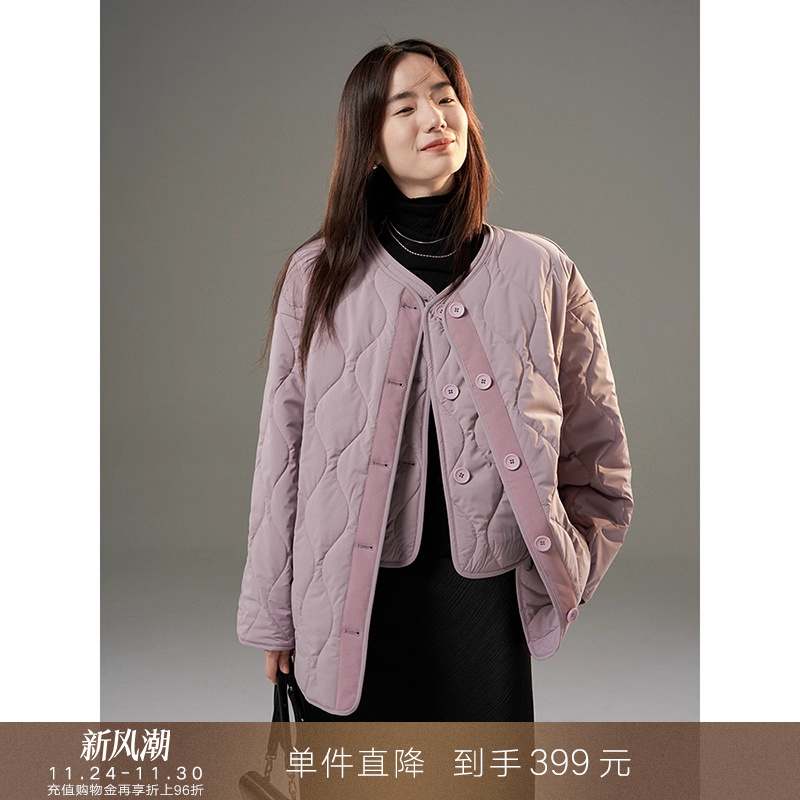 popchrio短款休闲夹棉加厚外套