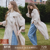 慵懒薄风衣中长款 原纱防晒法式 垂感宽松外套女夏 UPF50 popchrio