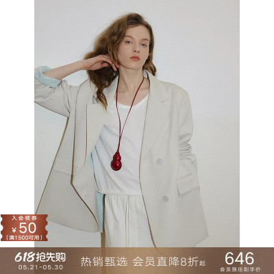 popchrio条纹内里侧开叉小西服