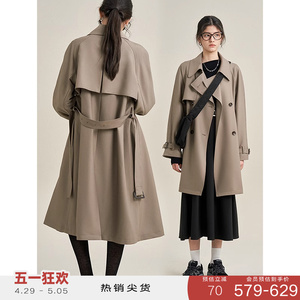 欧可芮◆341经典风衣 高端垂坠感小个子韩版外套中长款女春秋新品
