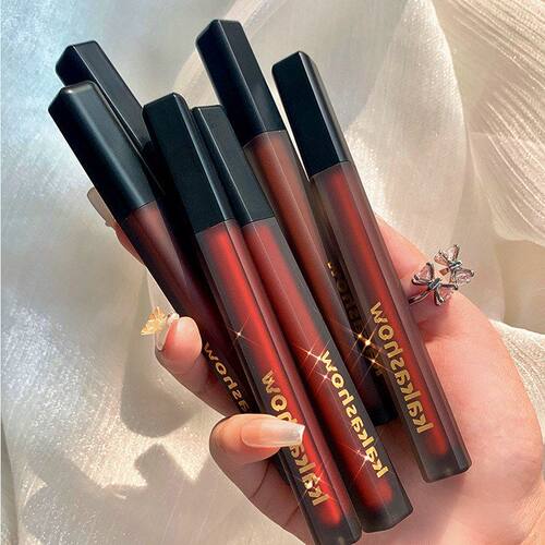 正品沾杯平价泥小众黑管唇显白哑雾不易AS釉丝缎水润KAKHOW唇口红