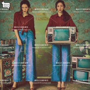 影楼摄影工作室个人写真服装 复古港风80年代感主题私房艺术照 新款