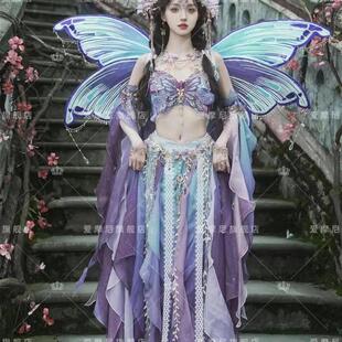 异域敦煌飞天汉服女西域风情服装刺绣旅拍摄影玉锦堂蝴蝶写真服饰