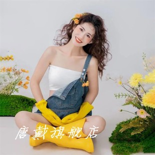 新款孕妇主题服装影楼法式小清新可爱调皮背带裤写真艺术摄影服装