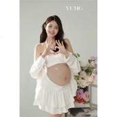 孕妈艺术照在家拍 甜美小清新孕妈艺术照唯美夏季 孕妇拍照服装 新款