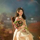 油画纯欲风复古孕妈咪摄影艺术照服装 法式 新款 影楼主题孕妇照服装