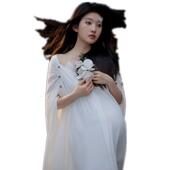 影楼法式 复古油画风孕妇拍照氛围感蕾丝连衣裙孕妈咪摄影服饰 新款