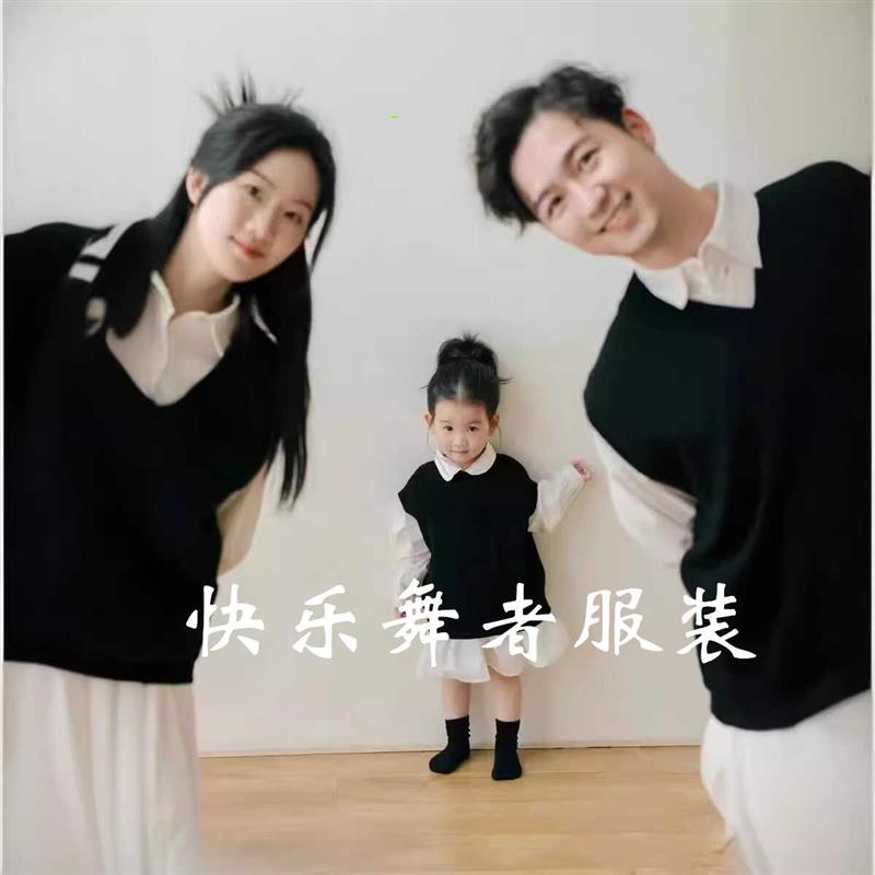 新款全家福摄影服装一家三口赫本风亲子装家庭装影楼拍照写真套装