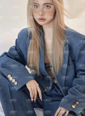 欧美风御姐杂志主题西装写真服 拽姐清冷感氛围感情绪艺术照服装