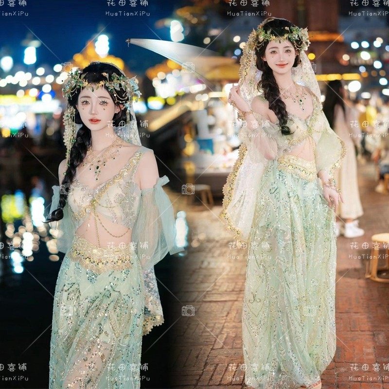 云南大理丽江民族风旅拍服装西域公主写真服西藏藏族藏袍摄影服饰