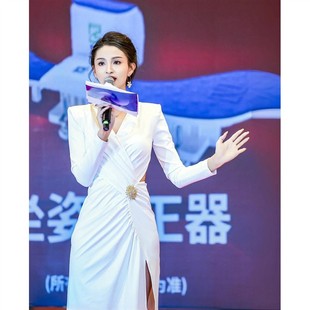 主持人礼服女端庄大气高级感晚会演讲演出服声乐艺考合唱长裙长袖