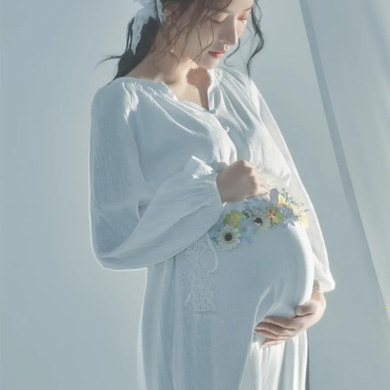 影楼新款孕妇照服装法式复古公主连衣裙大肚妈咪摄影艺术拍照主题