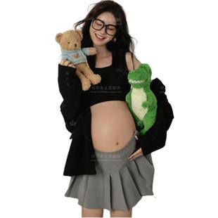 主題寫真孕婦拍照氣質純欲風孕媽咪大肚照攝影服飾影 24年影樓新款