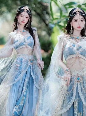 西双版纳改良汉服西域舞姬敦煌飞天汉服异域风情西域公主写真服装