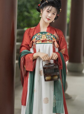 原创汉服女夏季新款唐制汉服超仙齐胸襦裙踏春日常汉服飘逸仙女裙