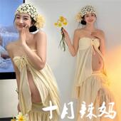复古主题油画风孕妈咪写真艺术照摄影服装 法式 孕妇写真装 影楼新款