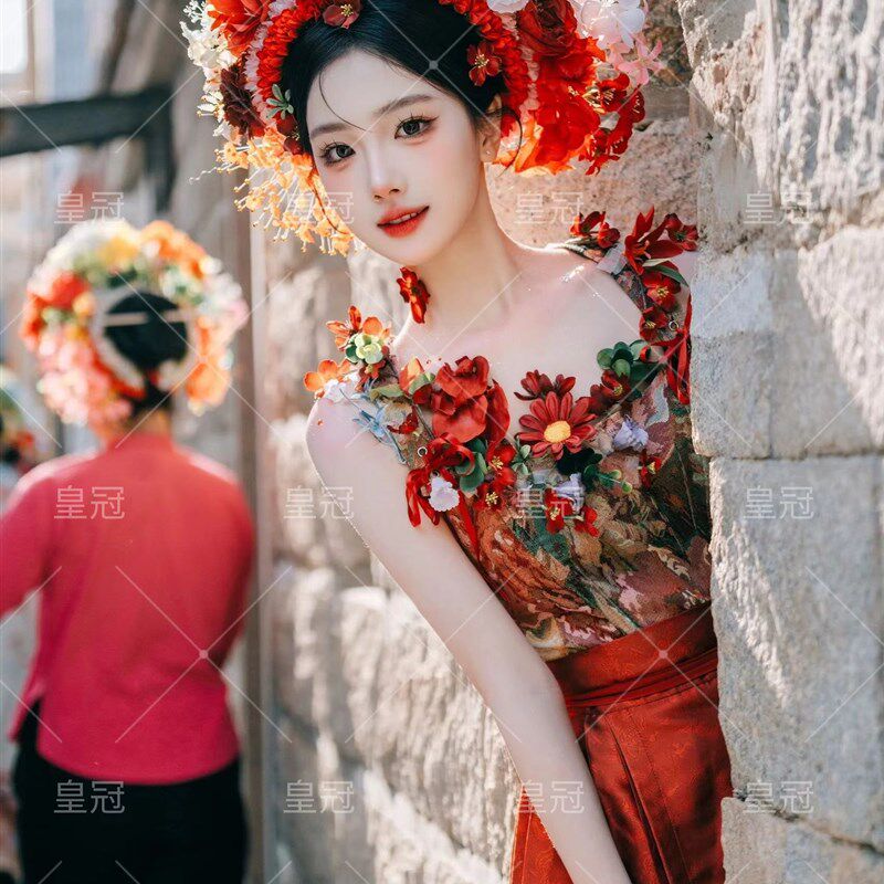 浔浦女服装古风簪花女泉州网红旅拍民族风新款马面裙拍照写真服装