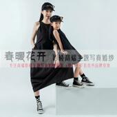 韩系一家三口家庭装 简约亲子全家福写真主题艺术照摄影服 影楼新款