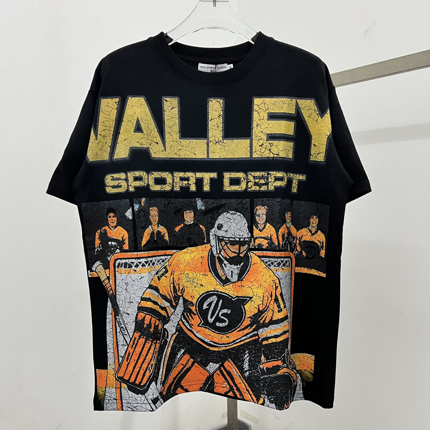 thumbnail for ValeForever American Athlete Portrait Monogram Print Half Sleeve Men's and Women's Vintage Loose Tie-Dye Short Sleeve T-Shirt