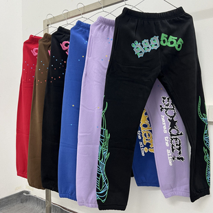 555555Pink Sp5der Hoodie男女长裤 卫裤 Young 运动裤 Thug明星同款
