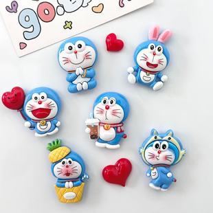 卡通可爱蓝猫冰箱贴磁贴个性创意3d立体磁吸贴冰箱装饰磁力贴