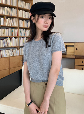 AlloFu十三行经典圆领针织衫女2024秋季新款亲肤软糯套头上衣858