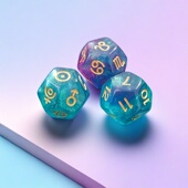 星座骰子摆件3粒桌面游戏创意12星座宫位色子休闲dnd十二面筛子