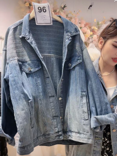 高级感工装牛仔外套女港风酷潮时尚水洗复古宽松韩版洋气百搭上衣