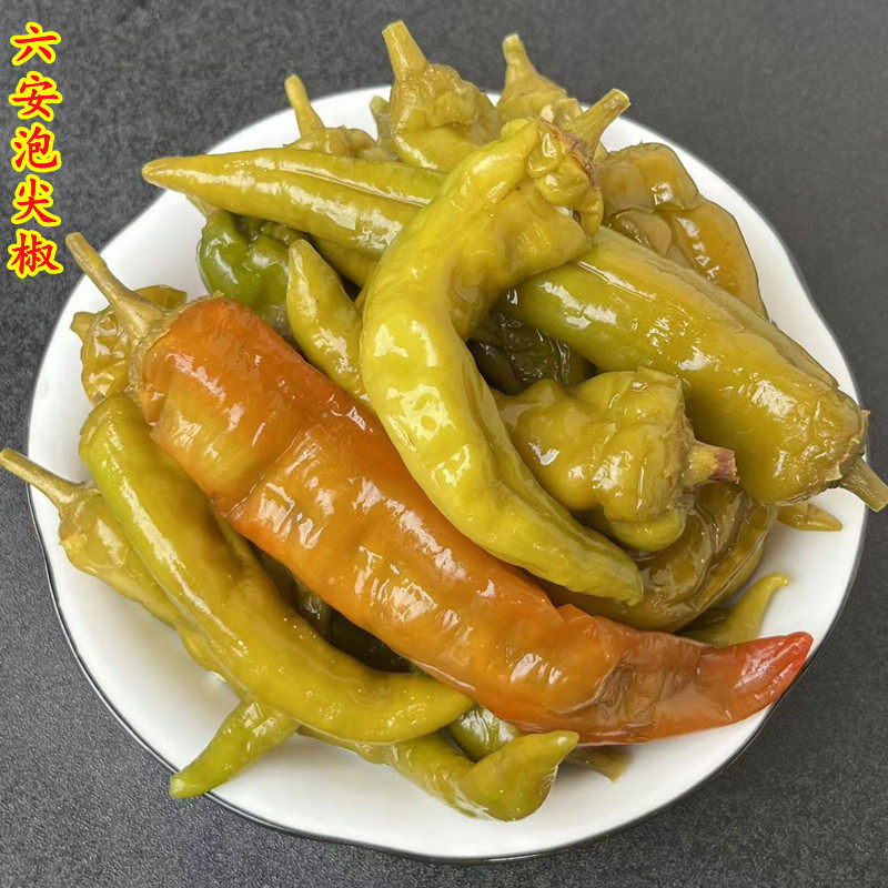泡辣椒安徽特产六安农家手工腌制泡红椒腌青红辣椒咸菜尖椒下饭菜