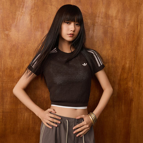 Adidas三叶草CROCHET TEE 女子运动短袖T恤KC6480