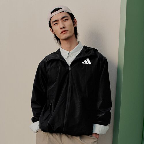 Adidas阿迪达斯正品男女梭织运动休闲连帽夹克外套IB7052