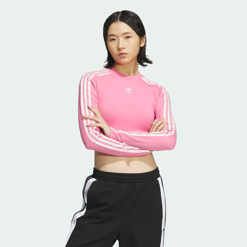 Adidas/阿迪达斯复古穿搭短款运动修身长袖T恤JE6045