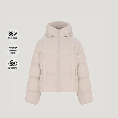阿迪达斯女子650蓬舒适休闲防风保暖连帽鸭绒羽绒服KW4732