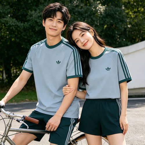 阿迪达斯Adidas三叶草春夏男T恤纯棉吸汗圆领运动短袖KG6321 6322