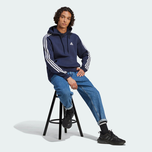 Adidas/阿迪达斯M 3S FL HD 休闲加绒加厚连帽卫衣套头衫IJ6473